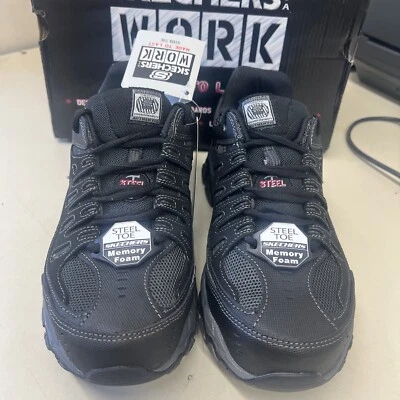 Skechers Men's Work Size 8 Cankton Steel Toe Sneakers Shoes 77055 - Image 1 of 4