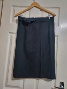 Isabel Marant Knee Length Black Skirt Tie Waist Bow Linen Cotton Size 38 UK 10 - Picture 1 of 5
