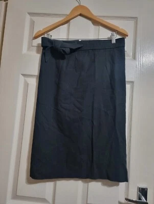 Isabel Marant Knee Length Black Skirt Tie Waist Bow Linen Cotton Size 38 UK 10 - Image 1 of 4