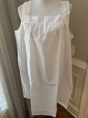 Croft & Barrow Nightgown Large L White Gown C...