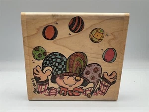 1999 MARK TOWNER H-14007 JEST A JUGGLER JESTER RUBBER STAMP - Picture 1 of 5