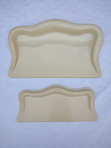 Set of 2 Vintage Fuller Cream Light Yellow Celluloid Crumb Catchers Dust Pans - Picture 1 of 4