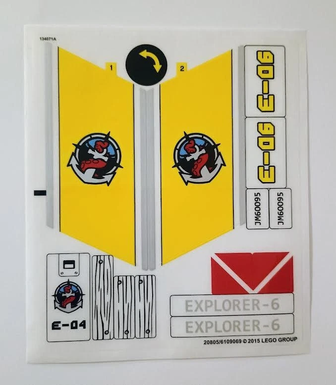 LEGO 60095 Deep Sea Exploration Vessel Original Sticker Sheet - Authentic Decals - Image 1 of 1