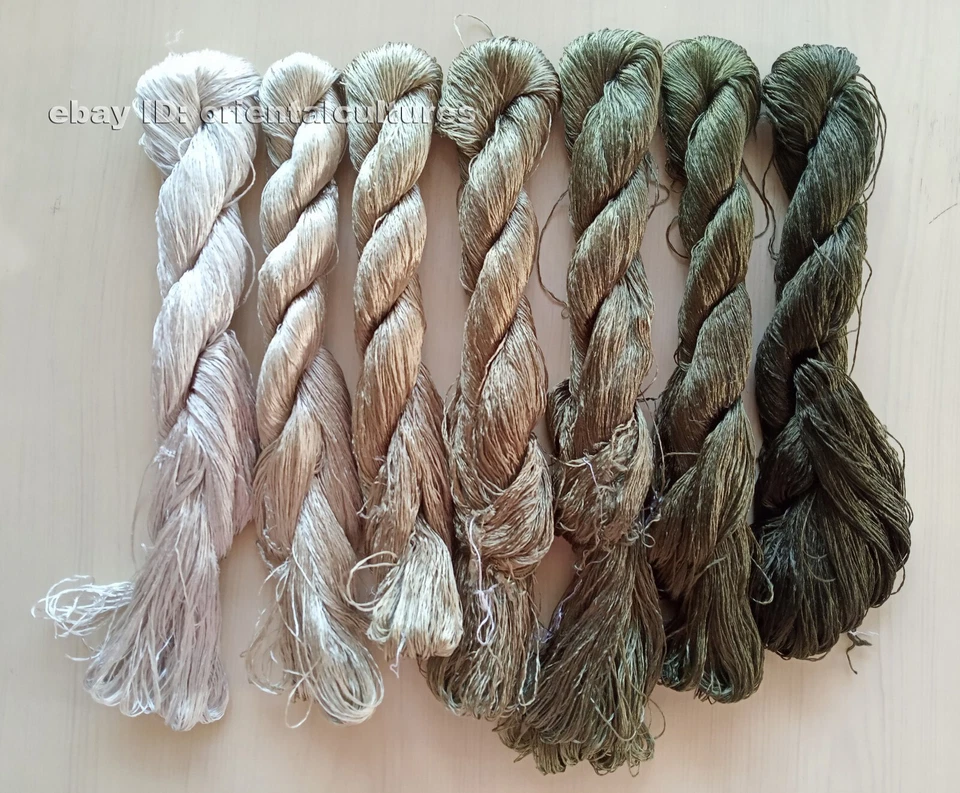 7bundles 100%natural mulberry silk,hand-dyed su embroidery silk floss/threads - Image 1 of 4
