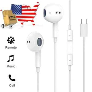 USB-C Type C Headphones Earphones with Mic For Samsung Galaxy S21 S22 +/Ultra - Picture 1 of 12