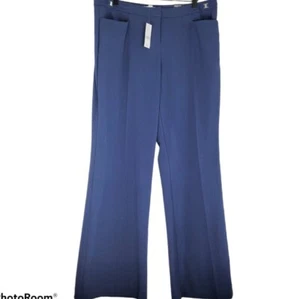 Pantalones New York & Company 7th Avenue elásticos talla 14 azul marino modernos de pierna ancha - Imagen 1 de 5