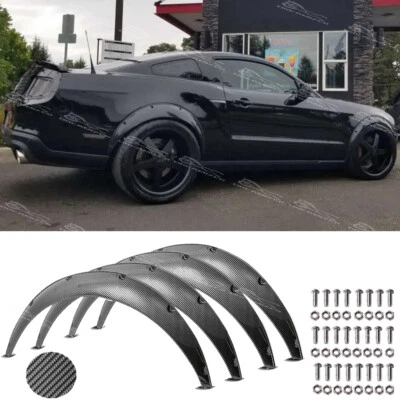 4X 4.5" Carbono Guardabarros Llamaradas Arco de Rueda Extra Ancho Para Ford Mustang Shelby GT500 Foto 1 de 4