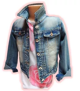 Mädchen-Jeansjacke Stretch-Denim-Blau Mädchen/Kinder-Jeansjacke~Gr.2-12~NEU K/57 - Bild 1 von 5