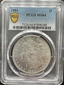 1881-P Morgan Silver Dollar PCGS MS64 Great Luster - Picture 1 of 2