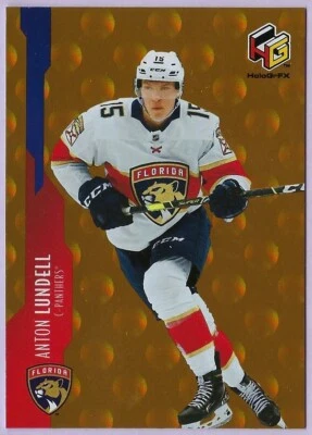 2021/22 Upper Deck HoloGrFx Gold Rookies card# HG-3 of Anton Lundell - Image 1 of 2