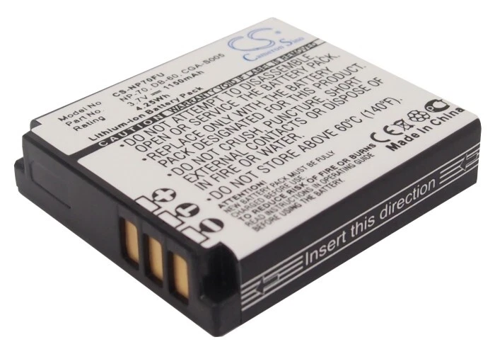 3.7V battery for Panasonic DMC-FX01-P, Lumix DMC-FX8, Lumix DMC-LX2EGM Li-ion - Image 1 of 1