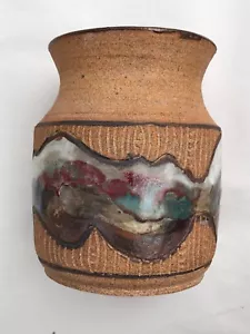 Olla de gres de textura mixta de 7,5", banda esmaltada de forma libre - Imagen 1 de 4