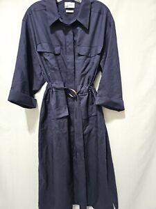 St. John Collection Size 18 Belted Midi Length Dress in Blue 