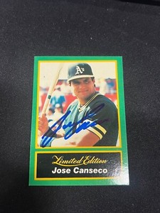 JOSE CANSECO Signed Autographed 1989 CMC Limited Edition Baseball Card A's #2