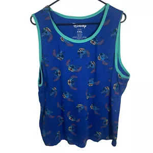 Disney Stitch Tank Top Mens 2XL XXL Blue Beach Shirt Sleeveless Sun Ocean - Picture 1 of 5