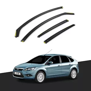 Ford Focus MK2 2004-2011 4/5 Door Saloon/Liftback Wind Deflectors 4pc Tinted - Picture 1 of 10