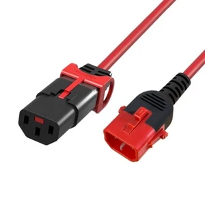 1m Dual Lock Locking SLIMLINE Premium Power Mains Lead Cable RED 1.0mm - Picture 1 of 1