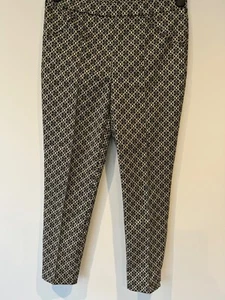 Joseph Ribkoff Model 164757 Black/Gold Patterned Tapered Leg Pull On Trousers - Picture 1 of 6
