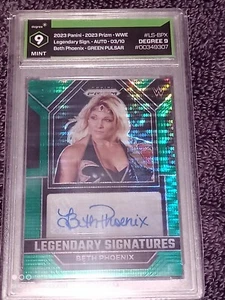 2023 Prizm Mint 9 WWE BETH PHOENIX Legendary Signatures Green Pulsar 03/10 - Picture 1 of 5