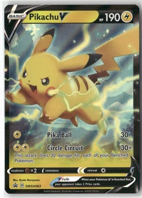 Pokemon Pikachu V - Promo SWSH: Sword & Shield Promo Cards SWSH063 LP - Image 1 of 2