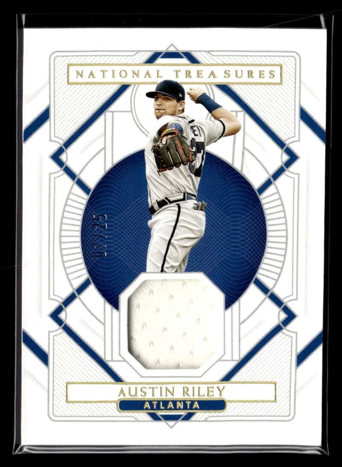 2021 Panini National Treasures Austin Riley Jersey Relic Holo Gold /25 UX5542 - Image 1 of 2