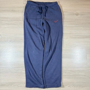 Felpa Nike vintage uomo S 29" cucitura interna blu navy pile larga gamba swoosh - Foto 1 di 5