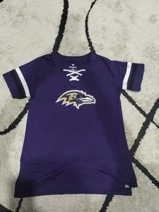 Womens Baltimore Ravens NFL Pullover Lace Up Bling Jersey Purple Size Large - Picture 1 of 5