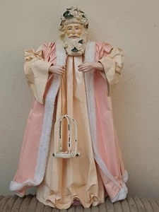 Silvestri Decorazione Natalizia Rosa Cartapesta Albero di Babbo Natale Topper Alto 11,5" - Foto 1 di 5