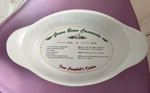 Vintage Campbells 2005 Green Bean Casseruola Manici Piatto Ricetta F/S MM - Foto 1 di 3