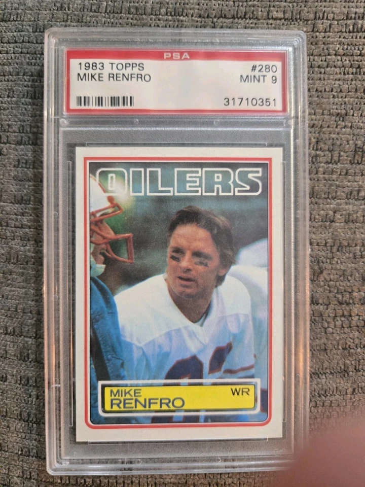 1983 Topps Football #280 Mike Renfro PSA 9 MINT Oilers - Image 1 of 1
