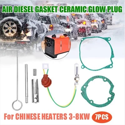 7Pcs Car Air Diesel Gasket+Ceramic Glow Plug Kit For Chinese Diesel Heater 3-8KW - Image 1 of 4