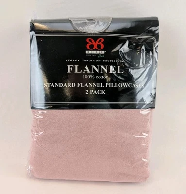 Pack de 2 fundas de almohada BIBB franela rosa claro nuevas Foto 1 de 4