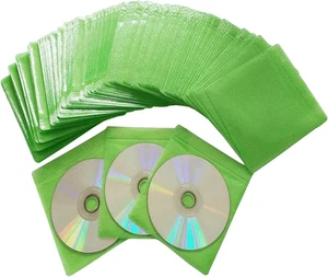 100 Pack Premium CD DVD Sleeves,Thick Non-Woven Material Double-Sided Refill ... - Picture 1 of 4