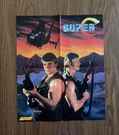 Super C NES Nintendo Power Promo Poster / Dragon Warrior Map 1990 Konami Contra