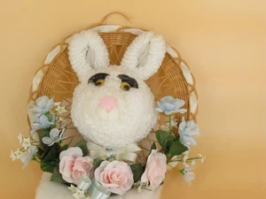 Vintage 14" Osterhase Frühling Kranz 14 Zoll Haustür Dekor - Bild 1 von 7