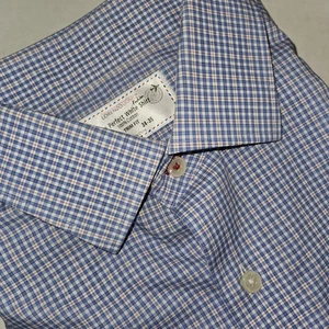 LORENZO UOMO The Perfect Fashion Shirt 100% Cotton Trim Fit LS 16 ½ 34-35 - Picture 1 of 14