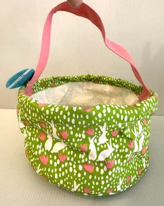 NUEVO CON ETIQUETAS ~ Cesta de Pascua de lona para conejos ~ Rock Flower Paper Co. ~ Plegable - Imagen 1 de 4