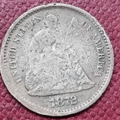 1872 S Seated Liberty Half Dime 5c Circulated #94354 - Image 1 of 2