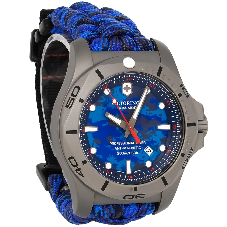 Victorinox I.N.O.X. Relógio de quartzo masculino Pro Diver mostrador azul titânio 241813 - Imagem 1 de 4