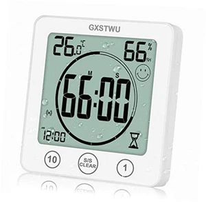 Digital Shower Clock, Bathroom Timer Clock, Waterproof for Water Spray, 1pack - Picture 1 of 7