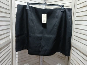 A New Day Damen Rock Größe 18 Schwarz Satin Seitenreißverschluss Haken Ösen Freizeit Elegant - Bild 1 von 11