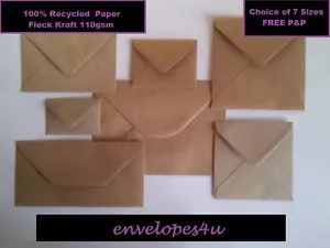 Brown Fleck Kraft Envelopes for Greeting Cards - FREE P&P UK- RECYCLED 110gsm - Picture 1 of 8