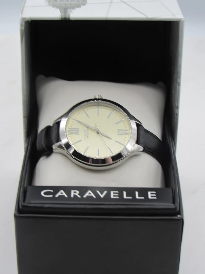 CARAVELLE NewYork 43L164 St. Steel Case Genuine Calfskin Wr.30m Watch