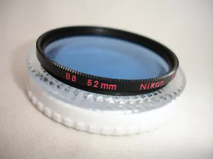 Filtro Nikon 52mm B8 originale, Giappone, blu con custodia in plastica cp-3 - Foto 1 di 2