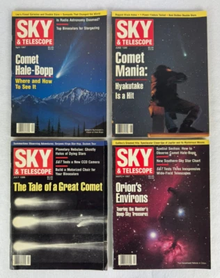 Vintage Sky & Telescope Magazine Lot (4) - 1996-1997 Comet Issues - Astronomy - Image 1 of 4