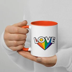 Taza de café/té LOVE 11 oz. Taza (doble cara) con color interior - Imagen 1 de 11