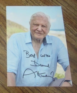 David Attenborough Actor, Writer, Broadcaster Autographed 4X5.75 Photo "Nature" - Picture 1 of 3