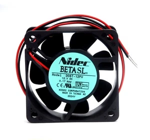 Nidec DC Fan D06T-12PU 60x60x25mm 12V 0.17A Wire 2P 2500rpm 25cfm 29.5dBA  - Picture 1 of 4