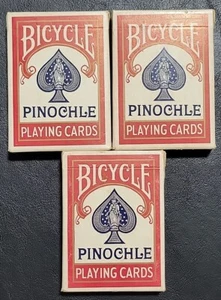 3 Complete Decks Of Vintage Bicycle Pinochle Playing Cards Made in USA - Picture 1 of 7