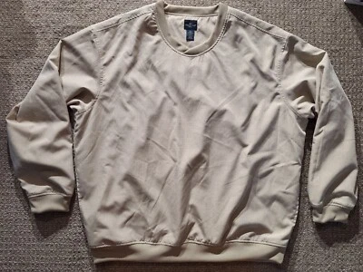 Dockers Mens Golf Windbreaker Jacket Size 2XL V Neck Pullover Tan Beige Plaid - Image 1 of 4